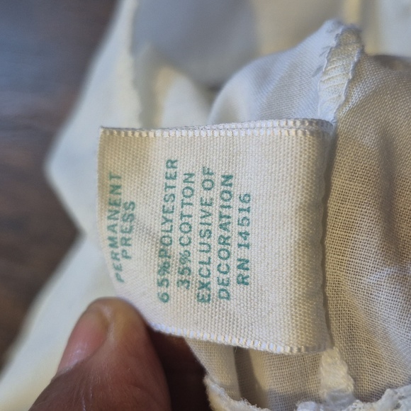 vintage Floral Embroidered Top lace trim tiered Tunic White Cotton Blend Tank - Picture 6 of 6